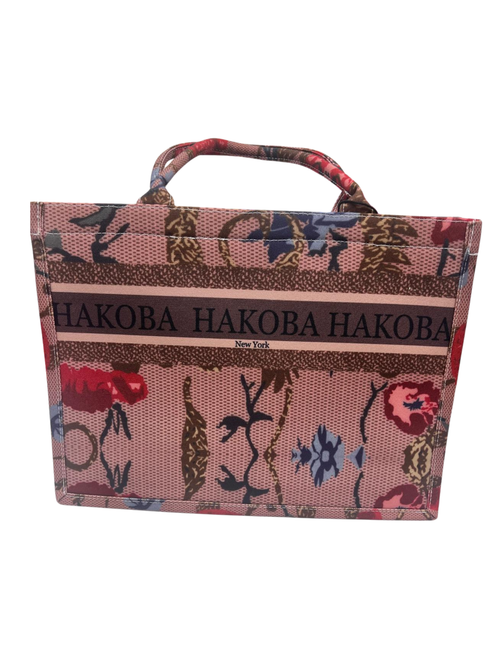 Hakoba New York Floral Canvas Tote Bag – Pink Multi