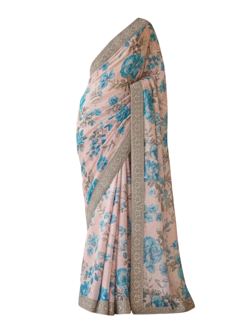 Blush Breeze Rose Silk Saree