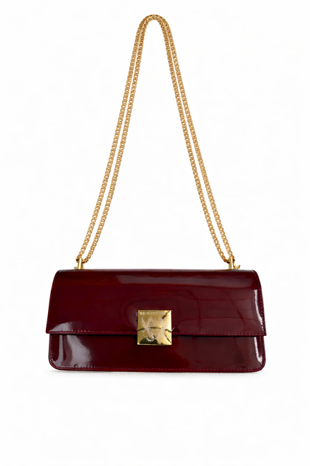 Glossy Burgundy Soho Chain Bag