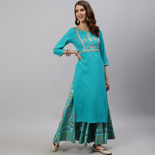 Embroidered Salwar Kameez Hakoba Sky Blue Casual Embroidered Salwar Kameez Hakoba Sky Blue Casual