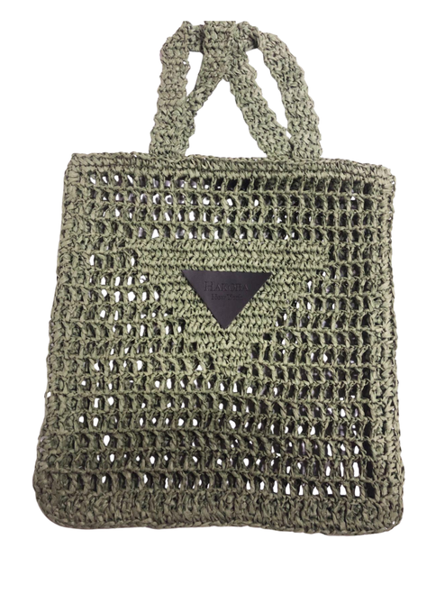 Hakoba Rectangular Woven Bag Green