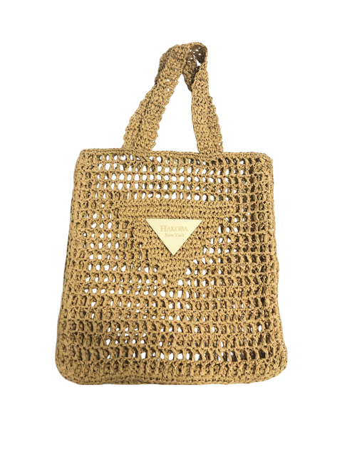 Hakoba Rectangular Woven Bag Deep Brown