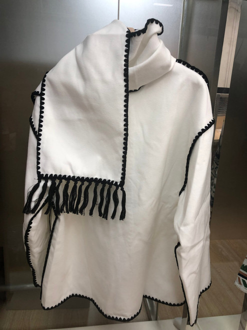 Hakoba Woolen Overcoat Luxury Long Sleeve White