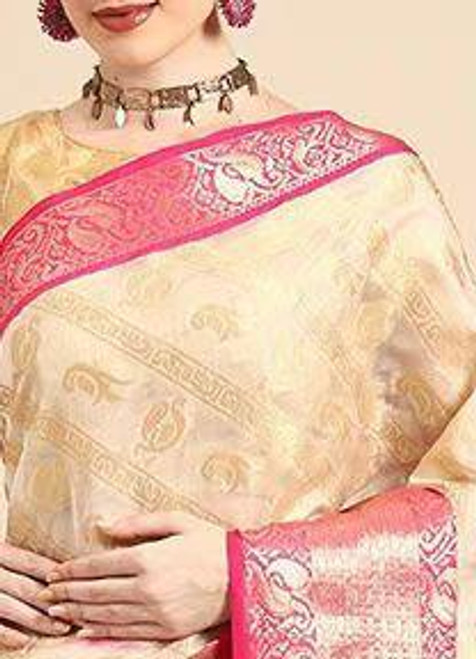 Hakoba Woven silk blend beautiful pink saree Hakoba Woven silk blend beautiful pink saree