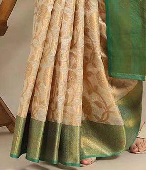 Hakoba Woven silk blend beautiful Green saree Hakoba Woven silk blend beautiful Green saree