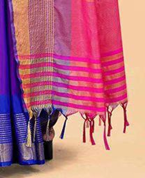 Hakoba Woven silk blend floral Purple saree Hakoba Woven silk blend floral Purple saree