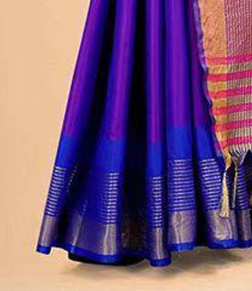 Hakoba Woven silk blend floral Purple saree Hakoba Woven silk blend floral Purple saree
