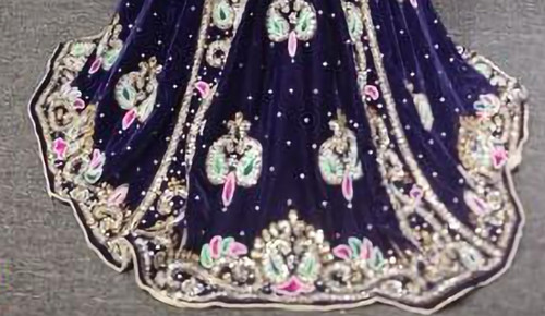 Regal Navy Blue and Pastel Green Embroidered Saree Regal Navy Blue and Pastel Green Embroidered Saree