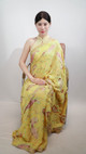 Sunshine Yellow Saree with Elegant Embellished Border & Subtle Paisley Accents