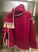 Hakoba Woolen Overcoat Luxury Long Sleeve Pink