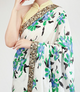 White Digital Print Saree with Antique Golden Border – Modern Art-Inspired Elegance