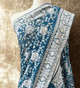 Regal Teal Blue Chikankari Embroidered Saree with Contrast White Detailing
