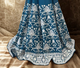Regal Teal Blue Chikankari Embroidered Saree with Contrast White Detailing