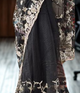 Black Net Saree with Antique Gold Floral Embroidery & Luxe Detailing
