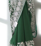 Majestic Bottle Green Saree with Exquisite White Embroidered Detailing