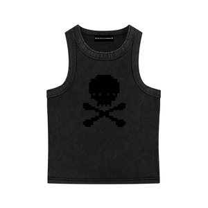 Black Skull - Snow Washed Tank Top #260109PODAC2660