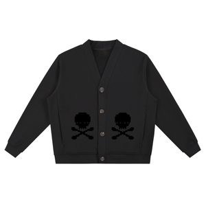 Black Skull - Essential Heavyweight Sweat Cardigan #260110PODQX0402