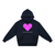 Pink Heart (Black) - Essential Kids' Fleece Hoodie