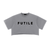 Big Black FUTILE - Snow Washed Raw Edge Crop Top #260109PODAA3592