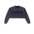 FUTILE (BLACK) - Snow Washed Raw Edge Cropped Sweatshirt #260115PODBE2900