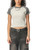 FUTILE (WHITE) - Women's Contrast Stripes Bodycon Raglan  Sleeve T-Shirt #260126PODAA2929