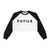 FUTILE (BLACK) - Raw-Hem Color-Block Raglan Crop Sweatshirt #260223PODBE1363