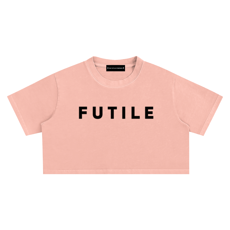 Big Black Futile - Snow Washed Crop Top #260109PODAA2636