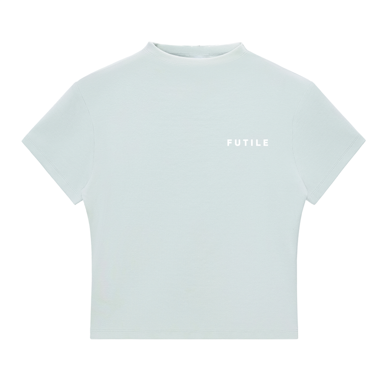 Small FUTILE - Essential Slim Fit Mock Neck T-Shirt #260109PODAA2684