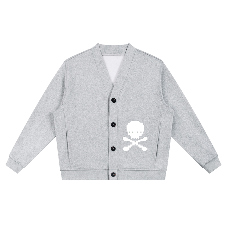 White Skull - Essential Heavyweight Sweat Cardigan #260110PODQX0366