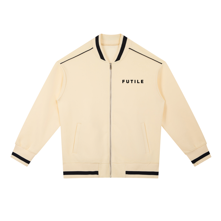 FUTILE (BLACK) - Contrast Piping Zip Bomber Jacket #260111PODQX1961