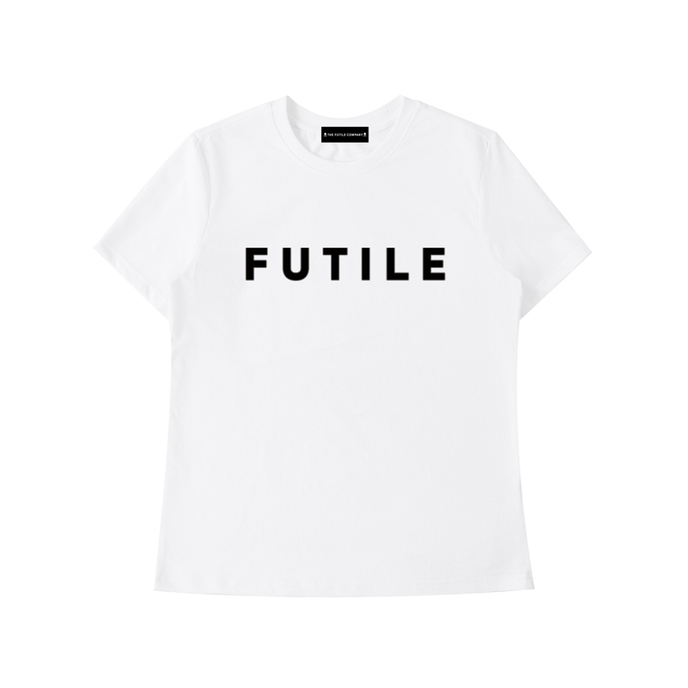 FUTILE (BLACK) - Essential Standard Shoulder T-Shirt #260115PODAA2749