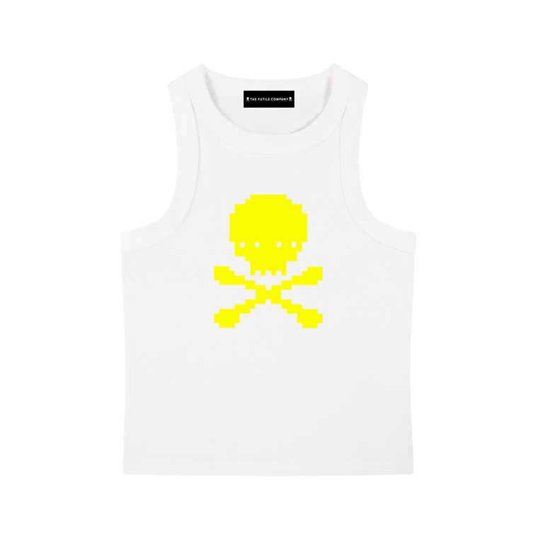 YELLOW Skull -  Snow Washed Tank Top #260220PODAC2536