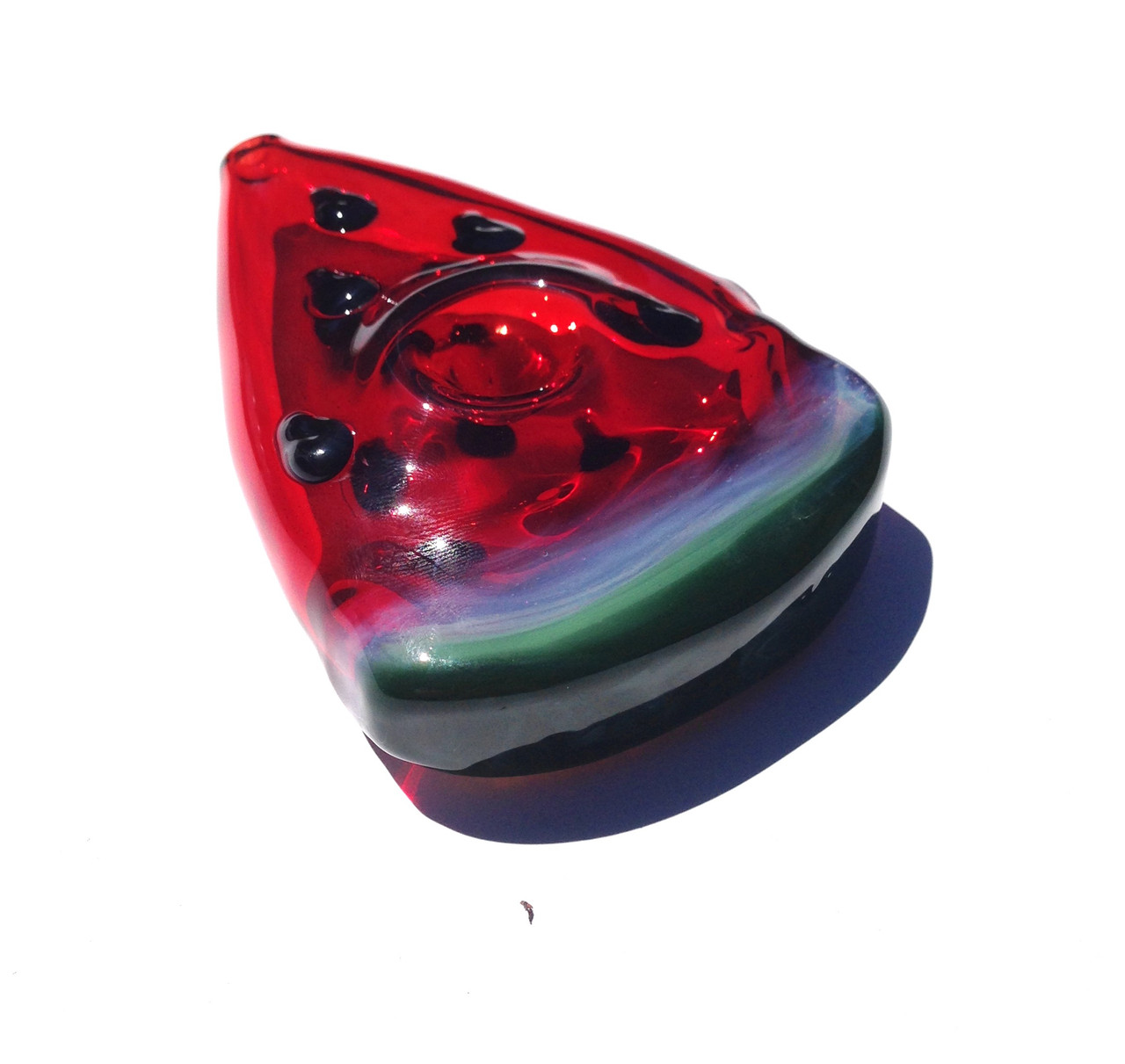 Handmade red blue solid glass smoking weed pipe