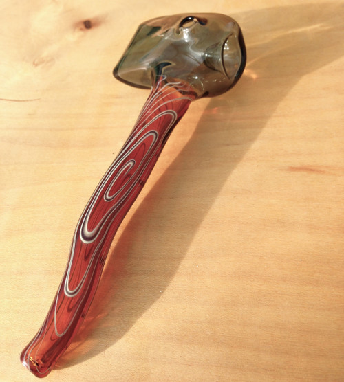 Sculpted Axe Glass Pipe with 'Wood-Grained' Glass Handle