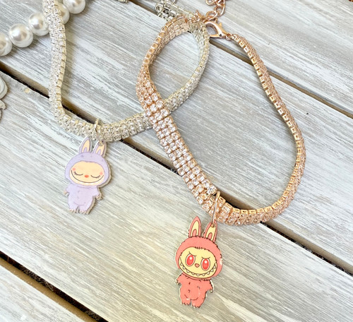 Labubu Rhinestone Collar with 1 mini charm