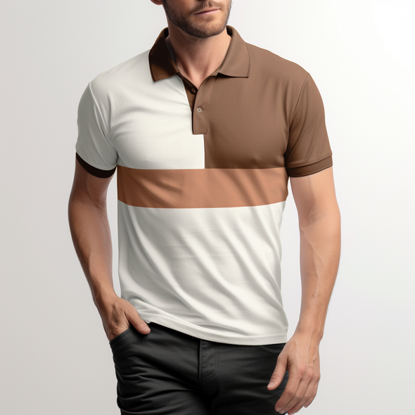 Men Colourblock Polo Shirt Multicolor ( All Option Modifier)