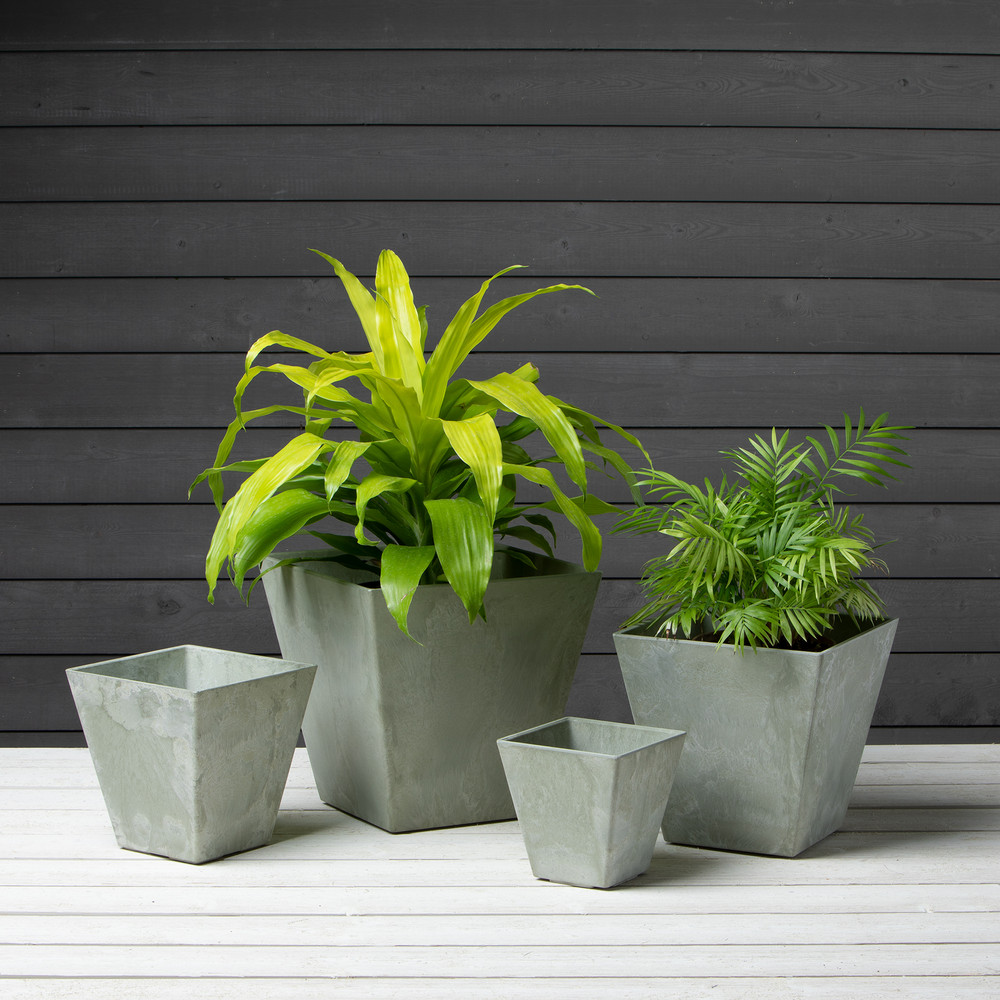 square ceramic flower pots