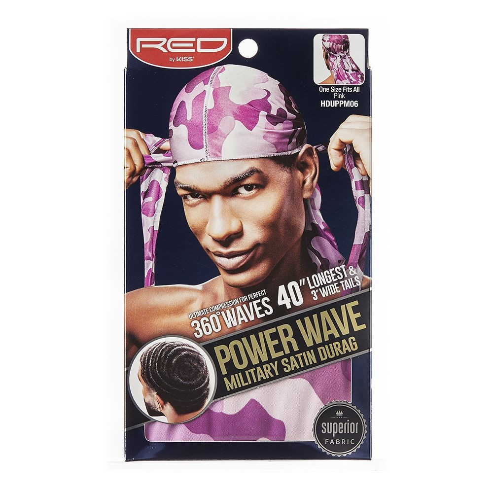 Red By Kiss Power Wave Military Satin Durag – Camouflage Design Für Definierte Wellen