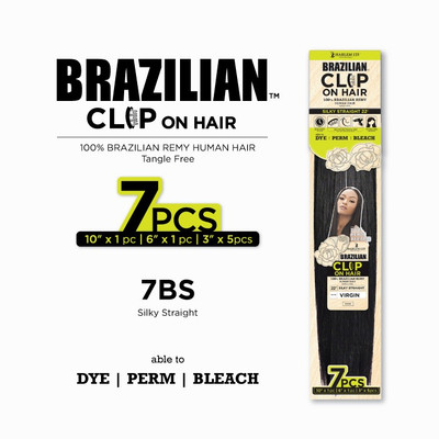 Brazilian Clip-On Hair 7pcs - Silky Straight