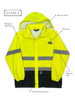 Buffalo Outdoors® Class 2 Hi Vis Safety Hooded Rain Shell - 716110HV - Features