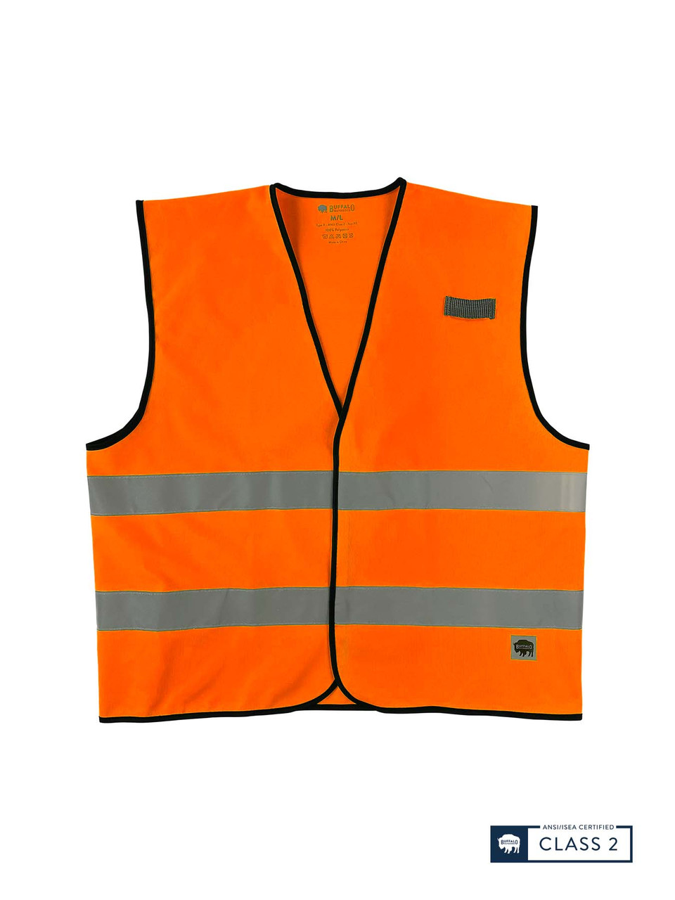 Buffalo Outdoors® Workwear Class 2 Hi Vis Reflective Safety Work Vest -  Orange
