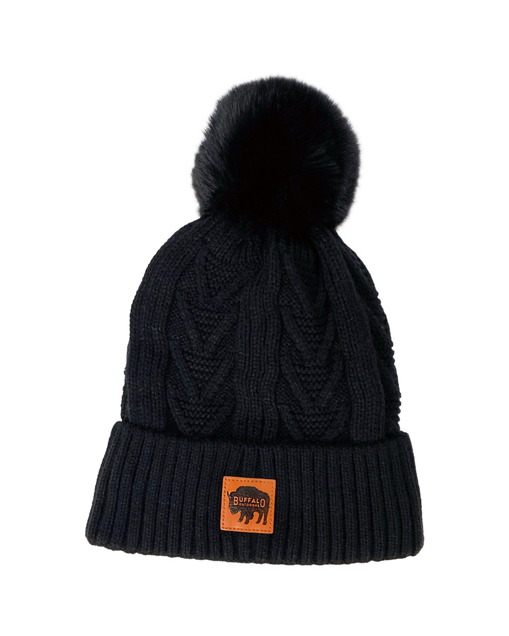 Buffalo Outdoors® Workwear Women's Knit Pom Hat-Black