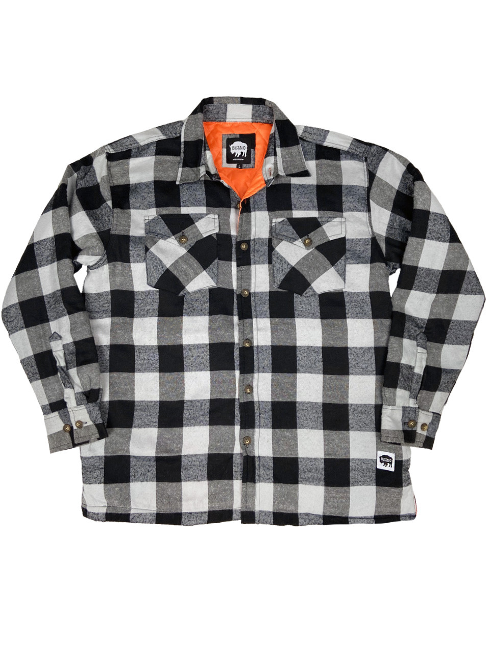 Stencil Flannel Check Shirt - Orange/Black  Checked flannel shirt, White  c, Check shirt