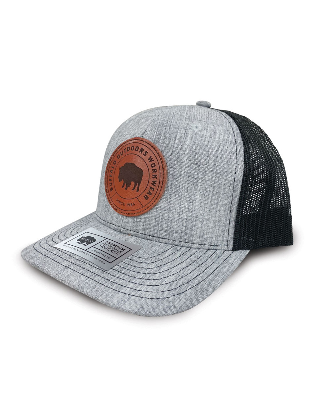 Outdoor Cap Brand Grey Trucker SnapBack Hat Elephant Logo 