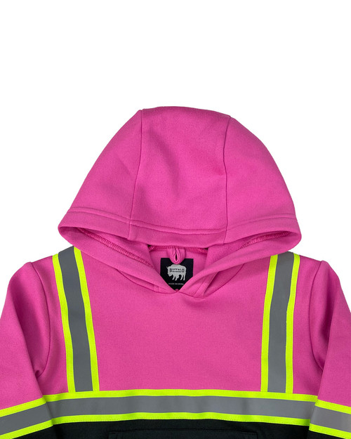 Buffalo Outdoors® Workwear Kid's Hi Vis Pink Reflective Safety Hoodie