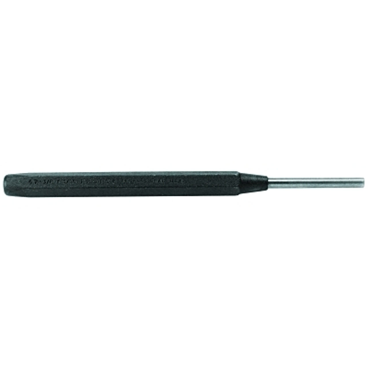 915042-7 Proto Drive Pin Punch: 1/8 in Tip Size, 5/16 in Shank Wd, 4 3/4 in  Overall Lg, Hexagon, Flat, SAE
