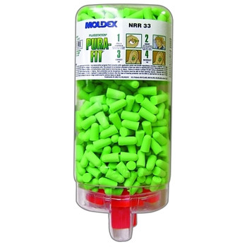 Moldex PlugStation Earplug Dispenser, Disposable Plastic Bottle, Foam Earplugs, Bright Green, Pura-Fit (500 PR / DI)
