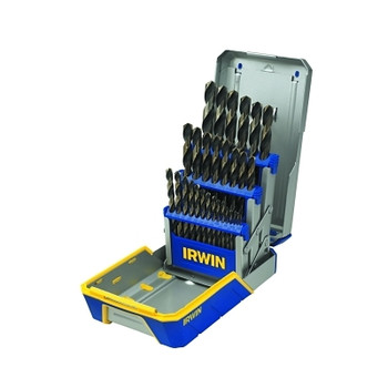 Irwin 29-pc Black and Gold Metal Index Drill Bit Set, 1/16 in to 1/2 in Cut dia (1 ST / ST)