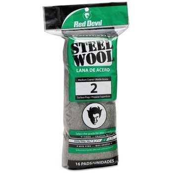 Red Devil Steel Wool, Medium Course, #2 (16 EA / PK)