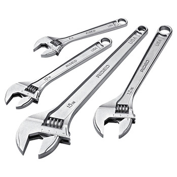 Ridgid Adjustable Wrenches, 18 in Long, 2 1/16 in Opening, Cobalt Plated (1 EA / EA)